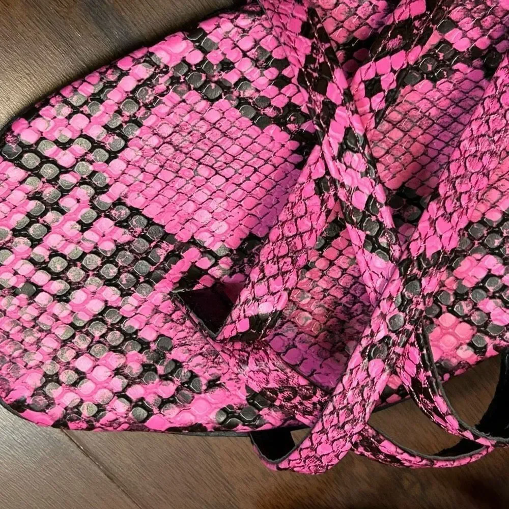 14th & Union size 9‎ pink & black snakeskin thong sandal NWOT